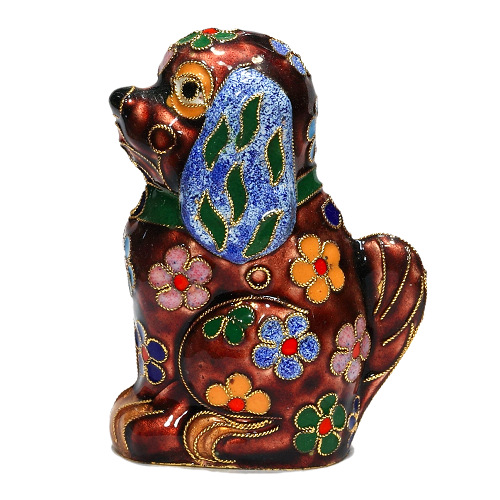 Hund, Deko, Ziergegenstände, Cloisonne Emaille, Tierfigur,6284 - zum Schließen ins Bild klicken